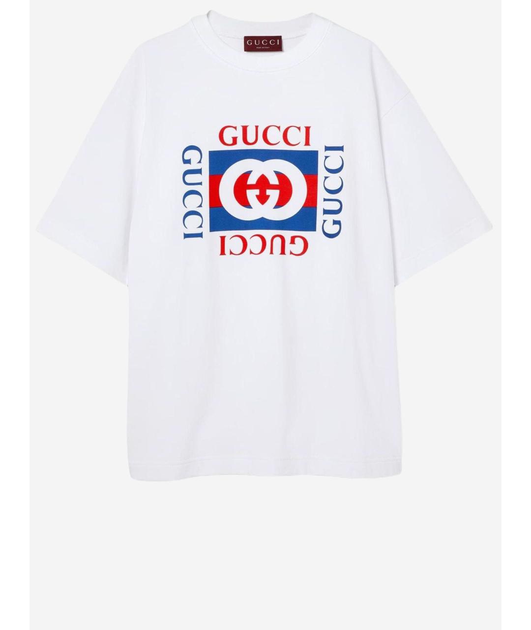 GUCCI Белая хлопковая футболка, фото 4