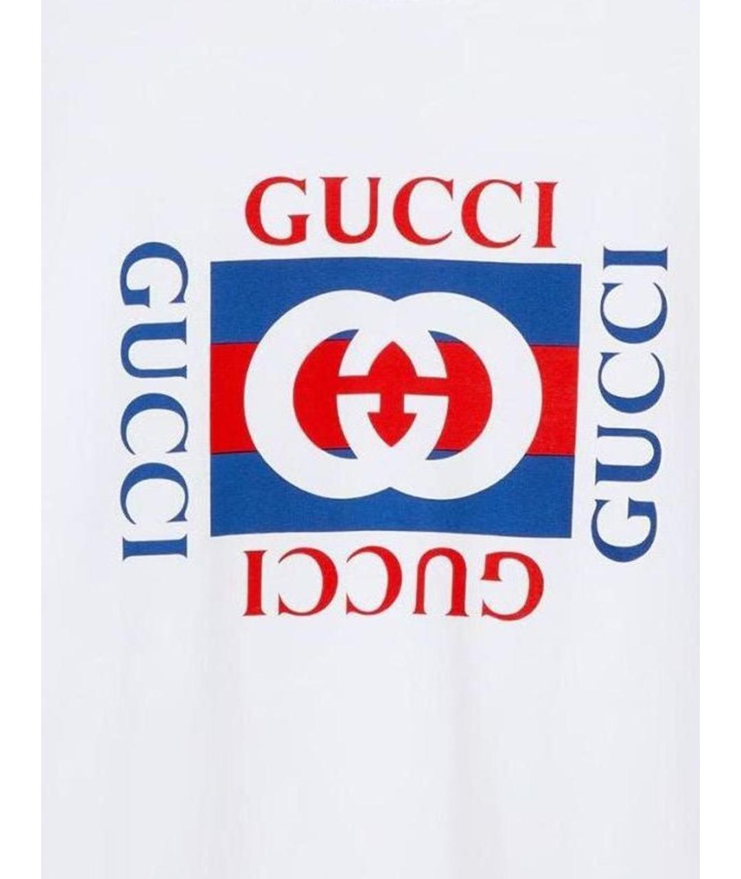 GUCCI Белая хлопковая футболка, фото 3