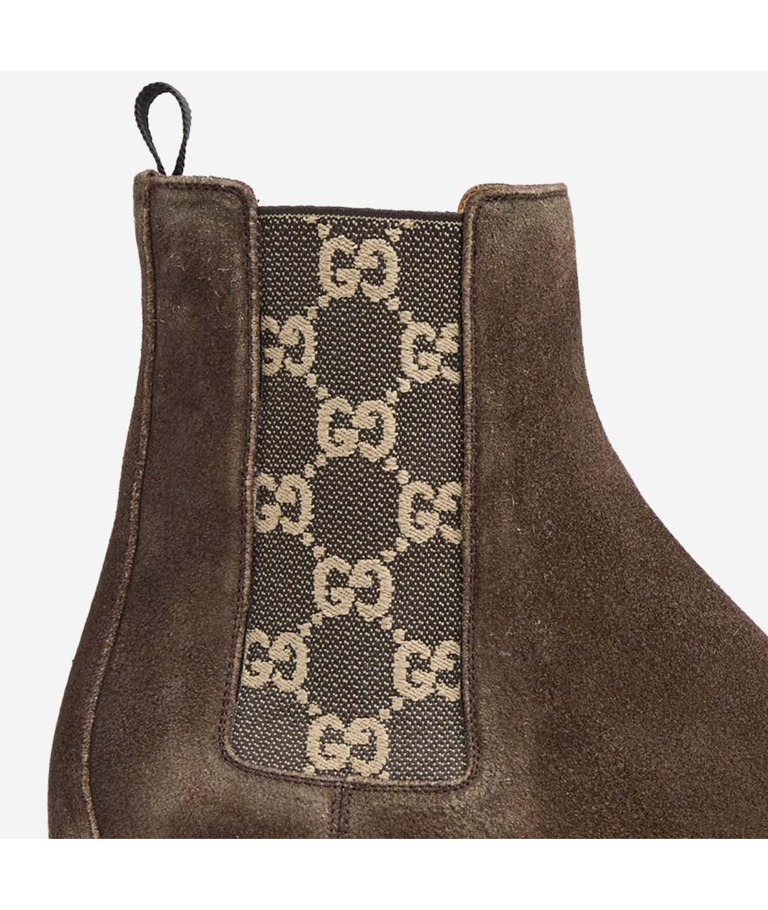 GUCCI Коричневые замшевые высокие ботинки, фото 4