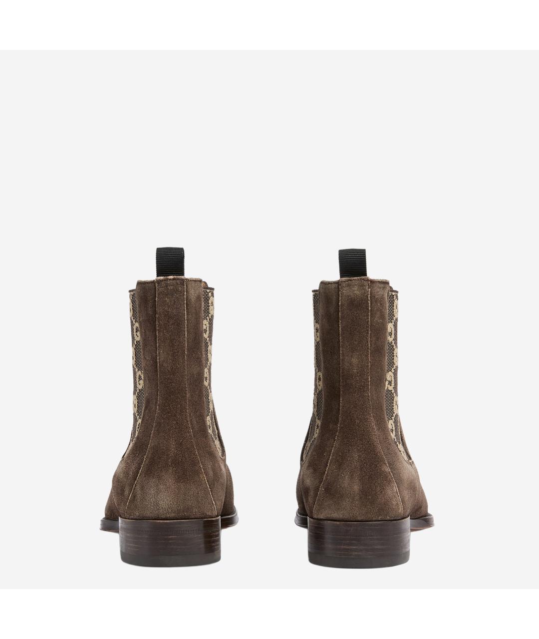 GUCCI Коричневые замшевые высокие ботинки, фото 3