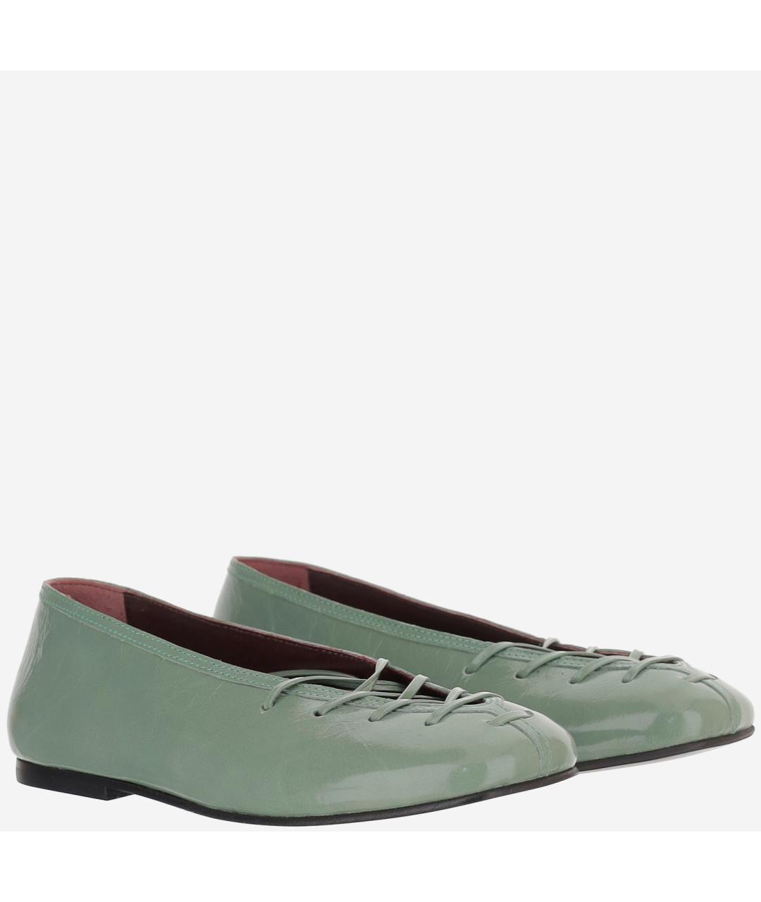 ALOHAS Зеленые кожаные балетки, фото 2