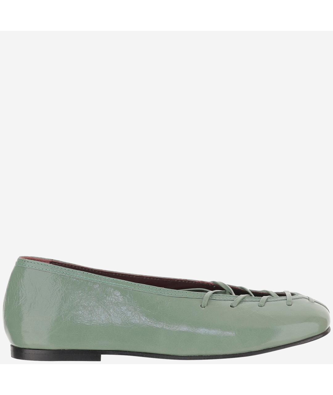 ALOHAS Зеленые кожаные балетки, фото 5