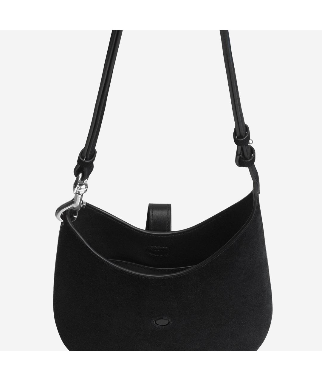 PHOEBE PHILO Черная кожаная сумка через плечо, фото 3