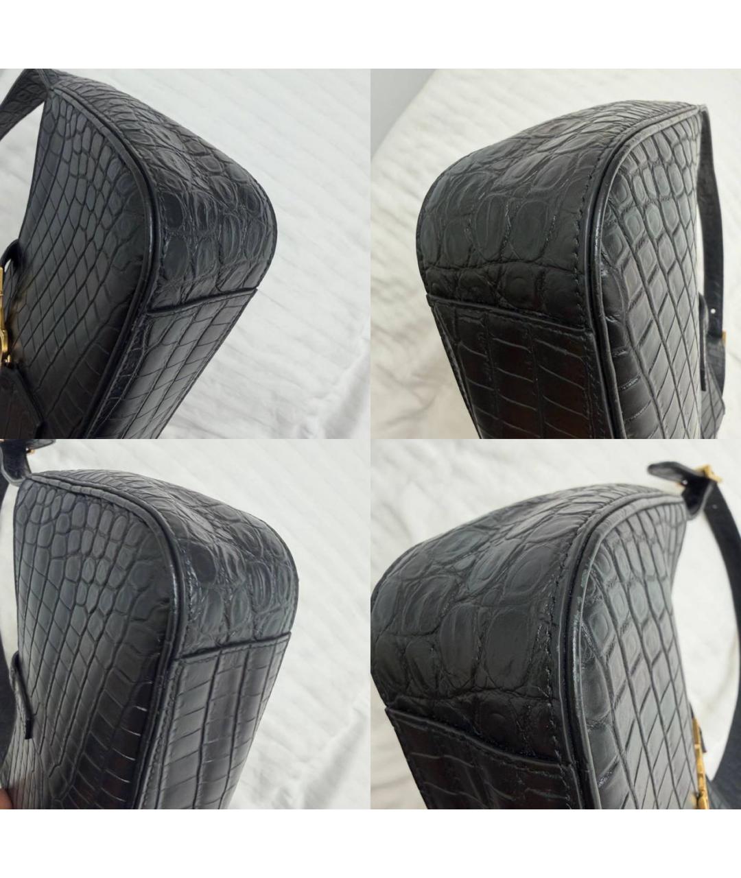 SAINT LAURENT Черная кожаная сумка через плечо, фото 8