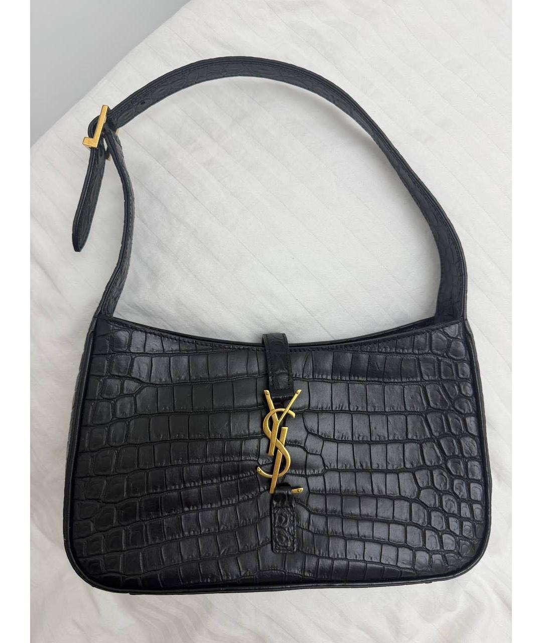 SAINT LAURENT Черная кожаная сумка через плечо, фото 2