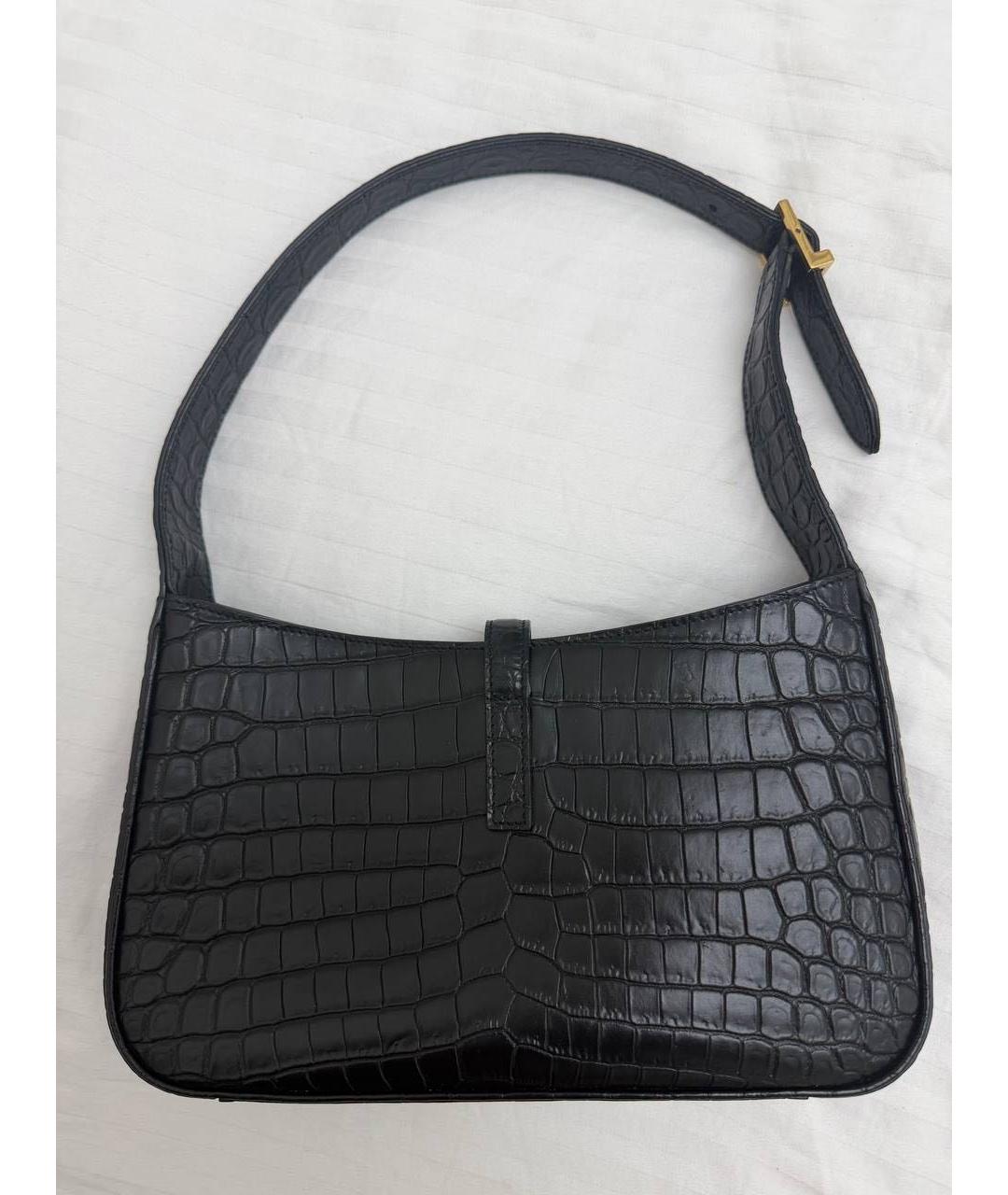 SAINT LAURENT Черная кожаная сумка через плечо, фото 3