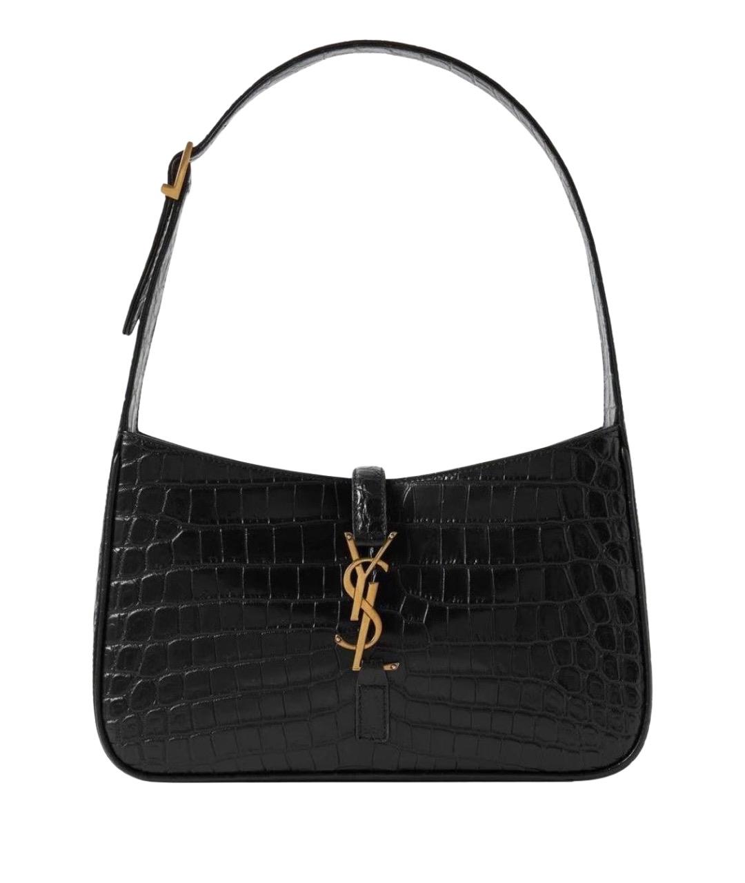 SAINT LAURENT Черная кожаная сумка через плечо, фото 1