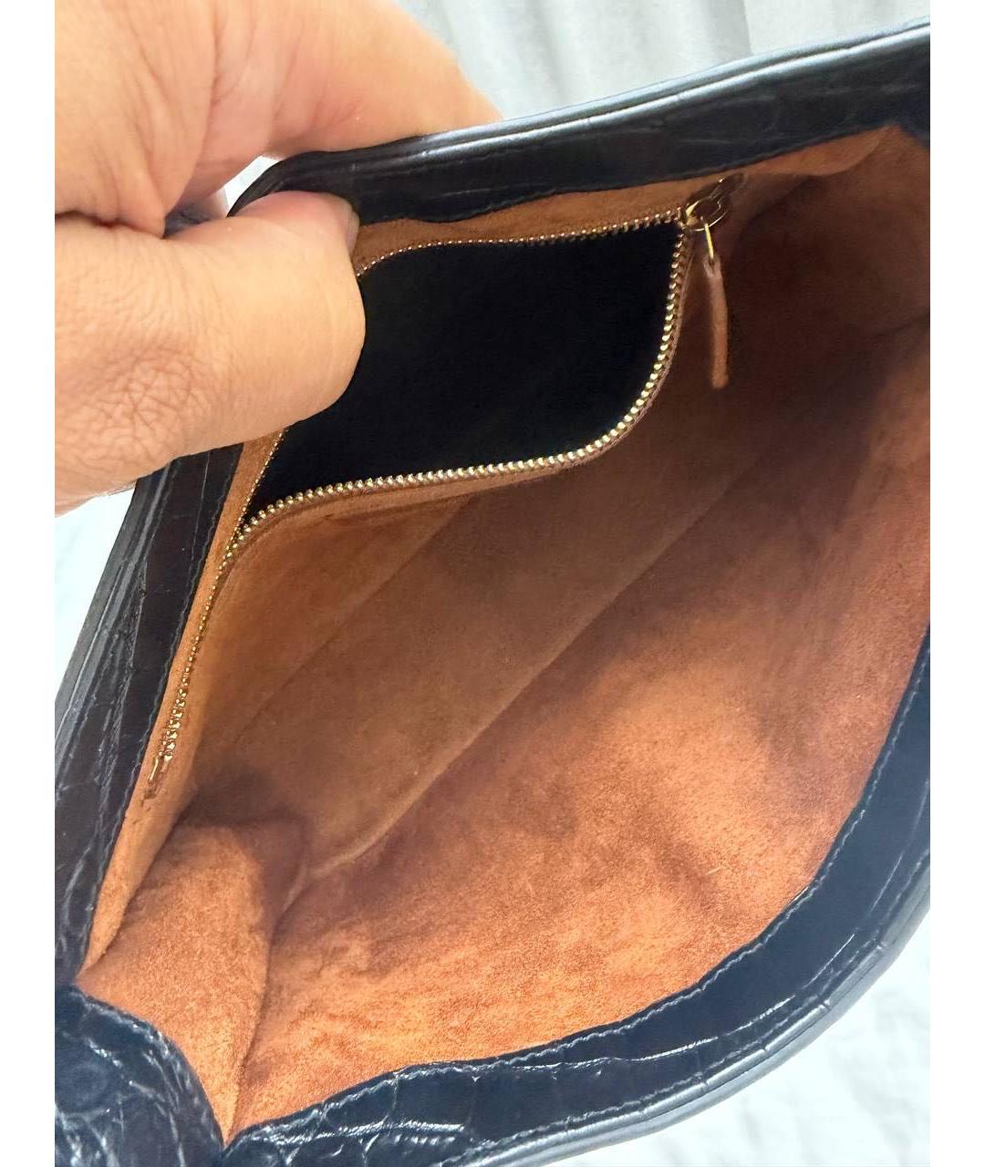 SAINT LAURENT Черная кожаная сумка через плечо, фото 4