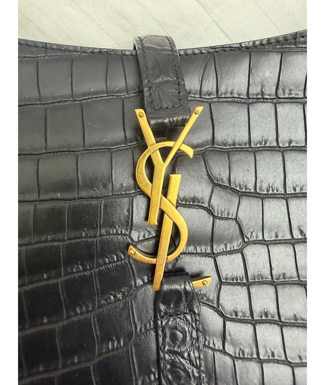 SAINT LAURENT Черная кожаная сумка через плечо, фото 7