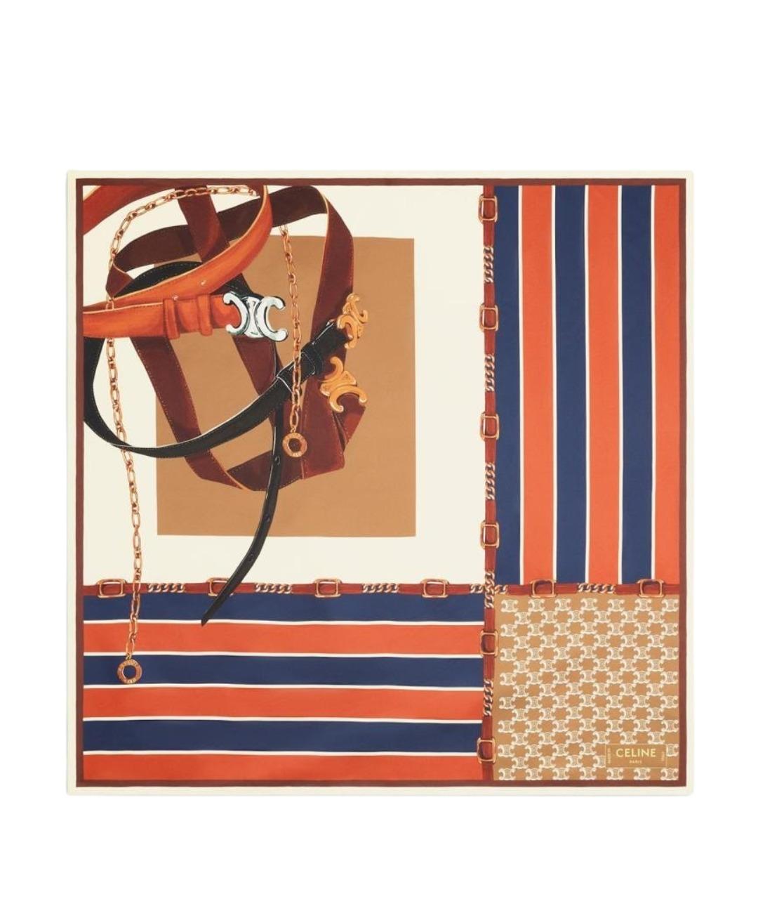 CELINE Мульти шелковый шарф, фото 1