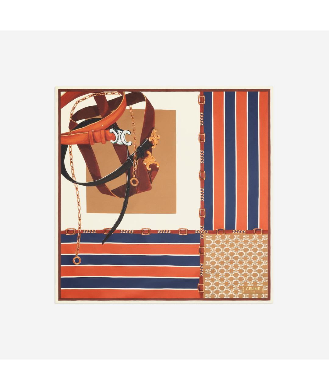 CELINE Мульти шелковый шарф, фото 3