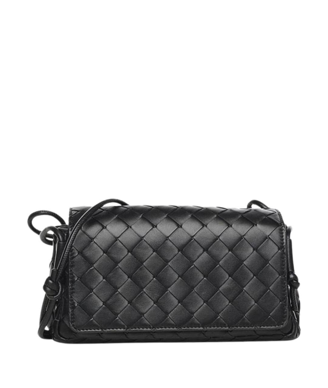 BOTTEGA VENETA Черная кожаная сумка через плечо, фото 1