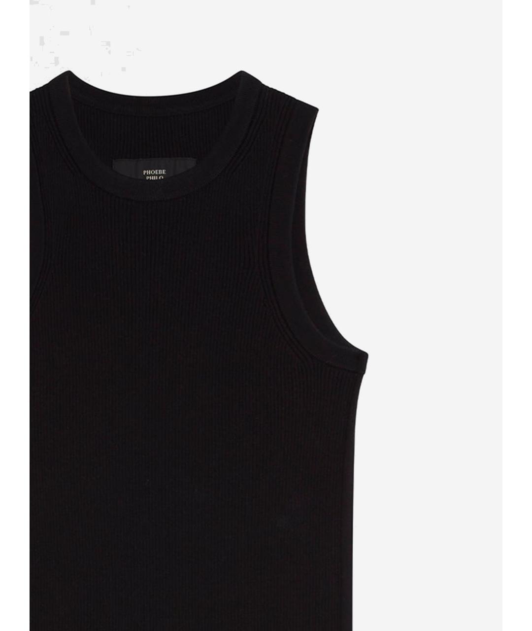 PHOEBE PHILO Черная хлопковая майка, фото 3