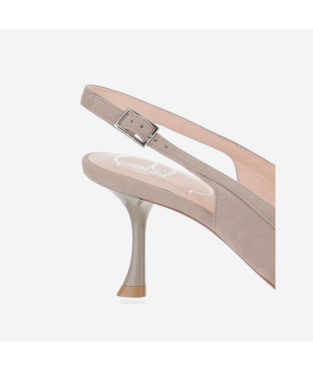 ROGER VIVIER Бежевые замшевые туфли, фото 4