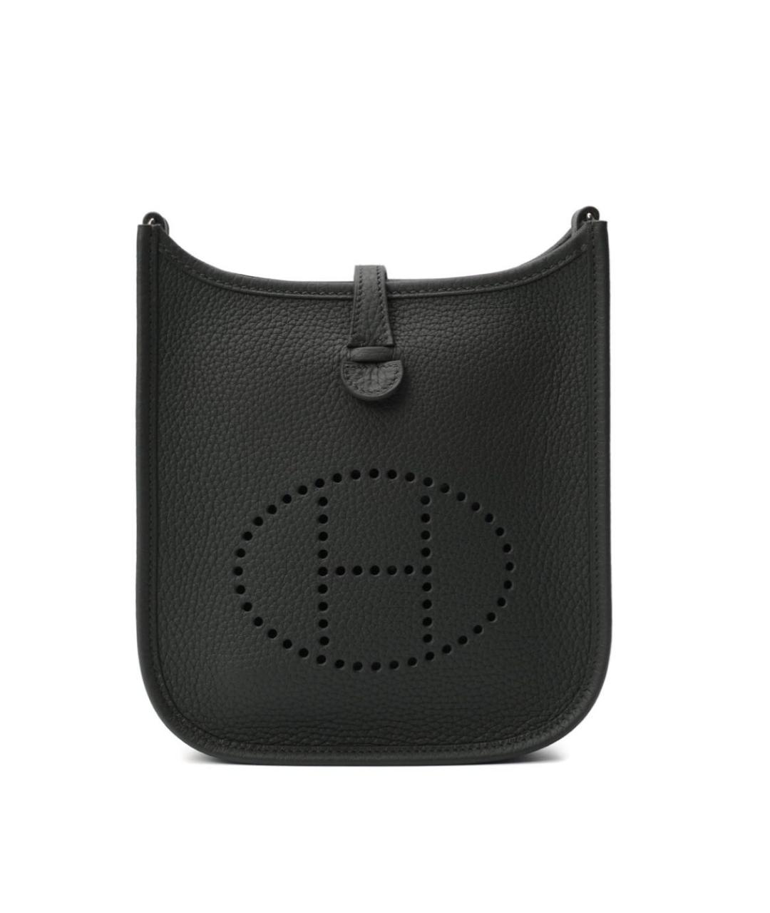 HERMES Антрацитовая кожаная сумка через плечо, фото 8