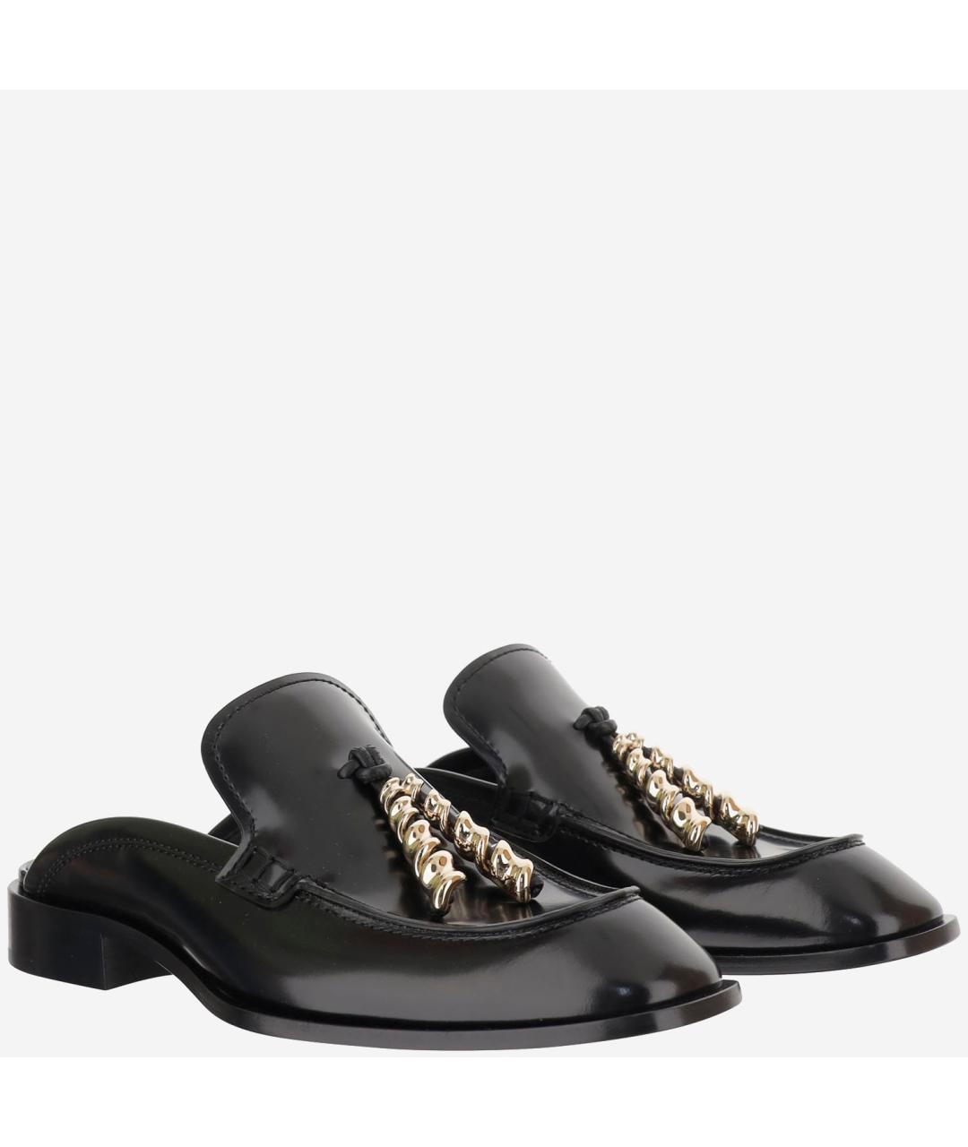 LOEWE Черные кожаные мюли, фото 3