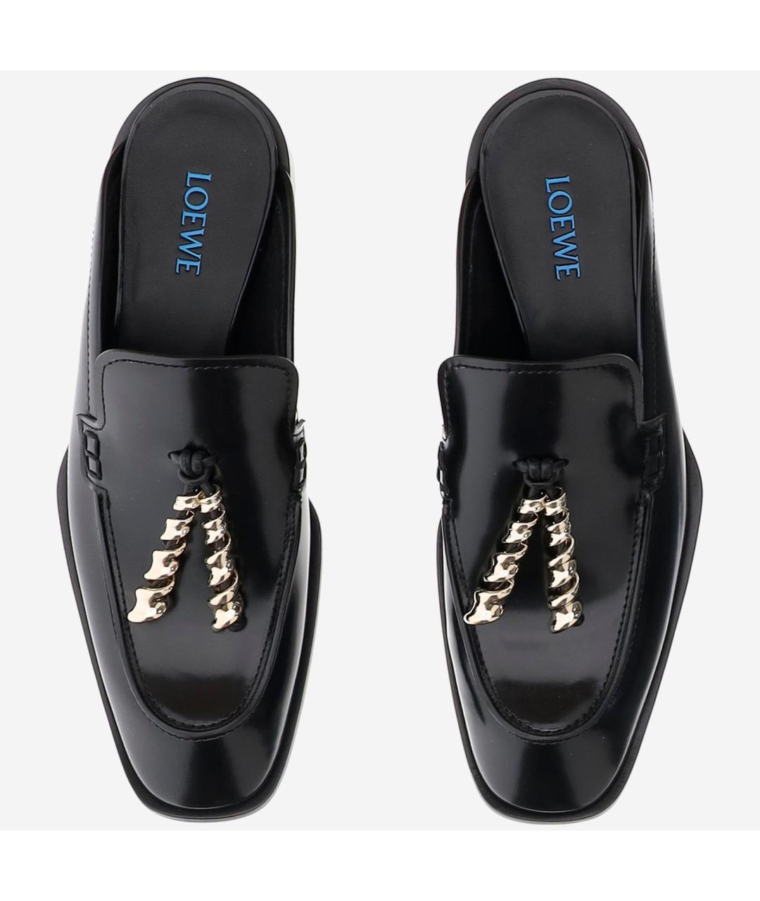 LOEWE Черные кожаные мюли, фото 2