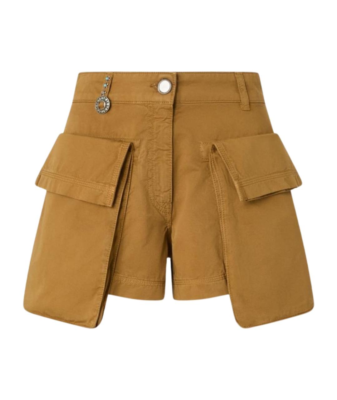 PINKO Коричневые хлопковые шорты, фото 1