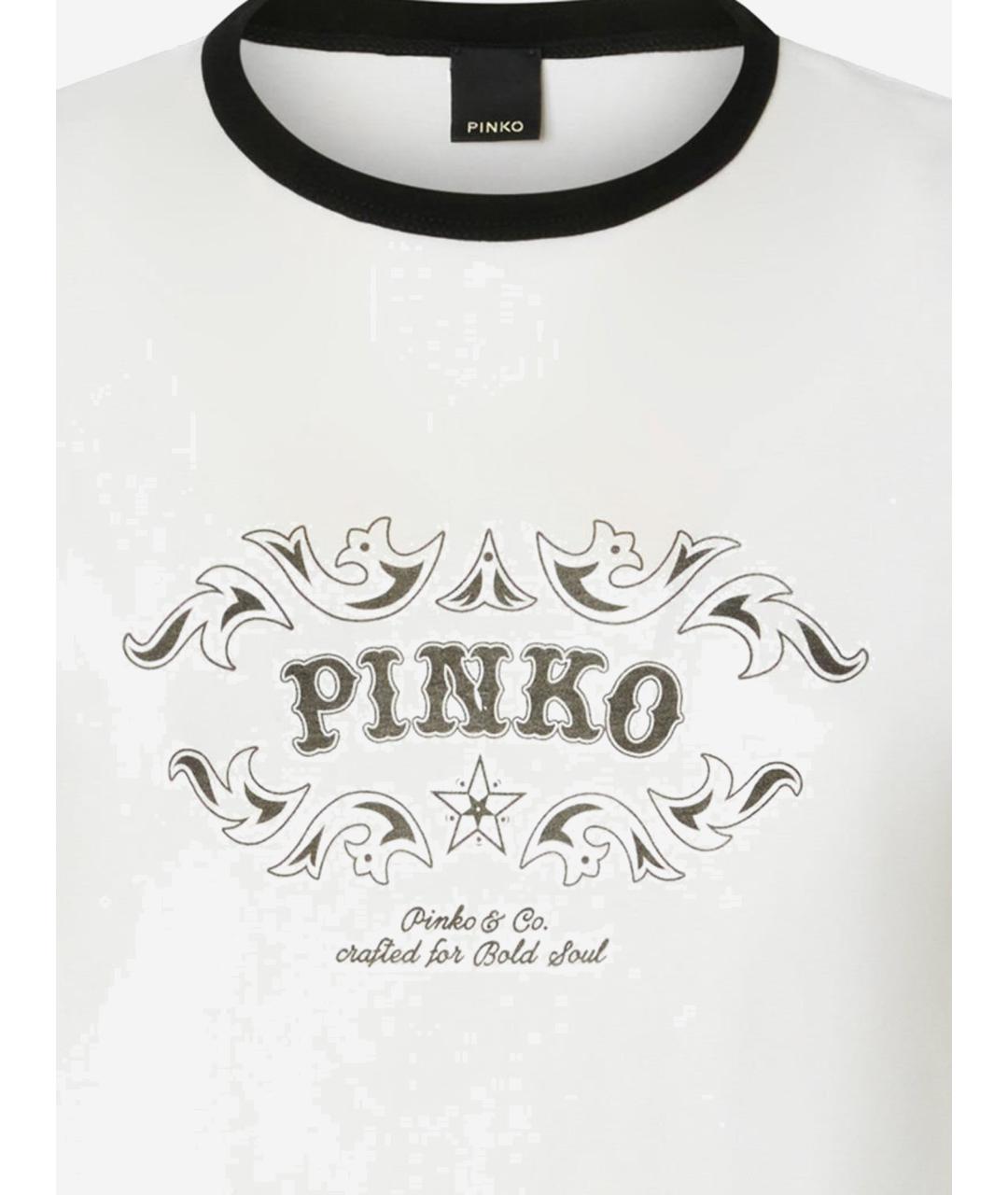 PINKO Белая хлопковая футболка, фото 3
