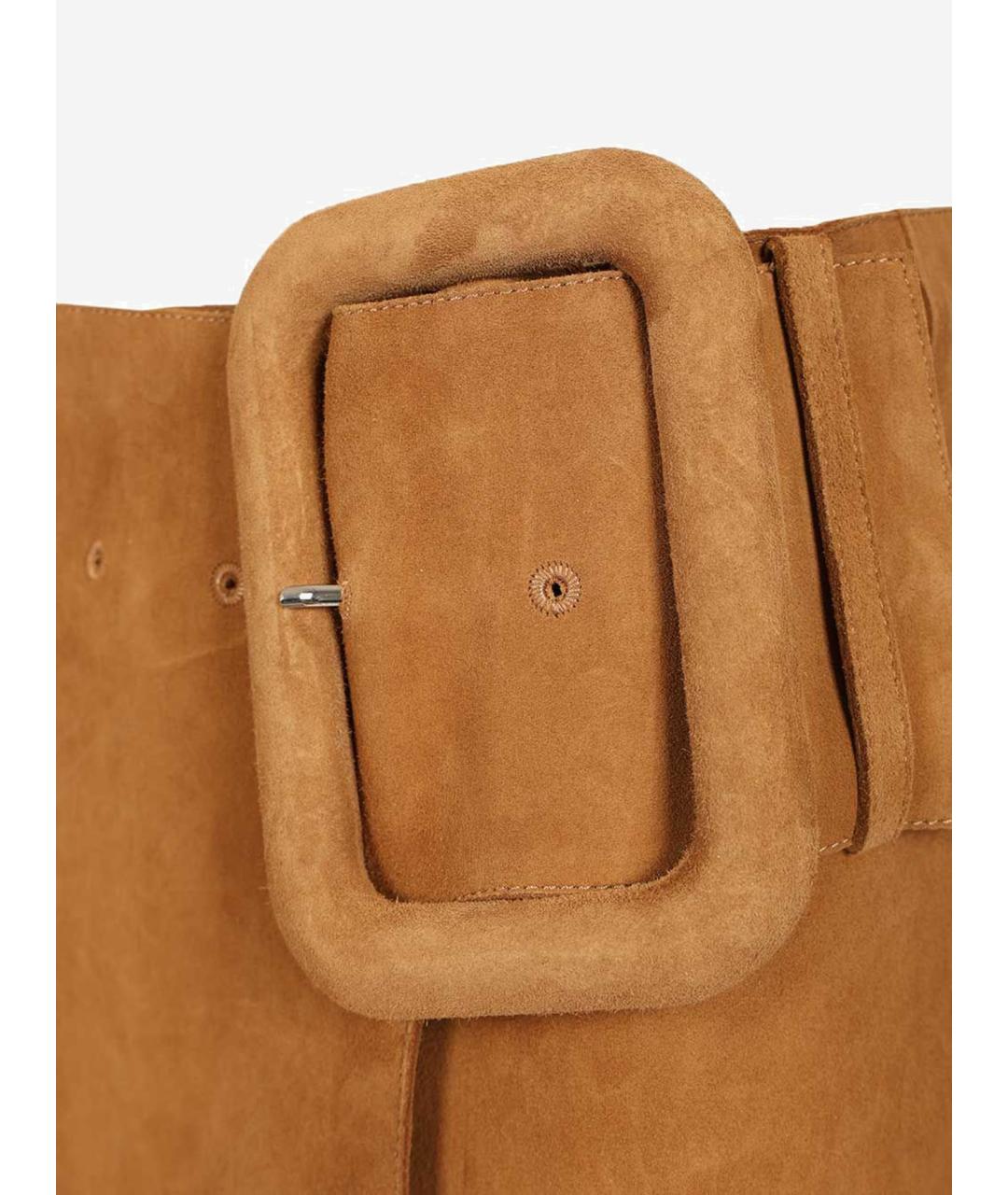 Ami Paris Бежевая замшевая юбка мини, фото 3