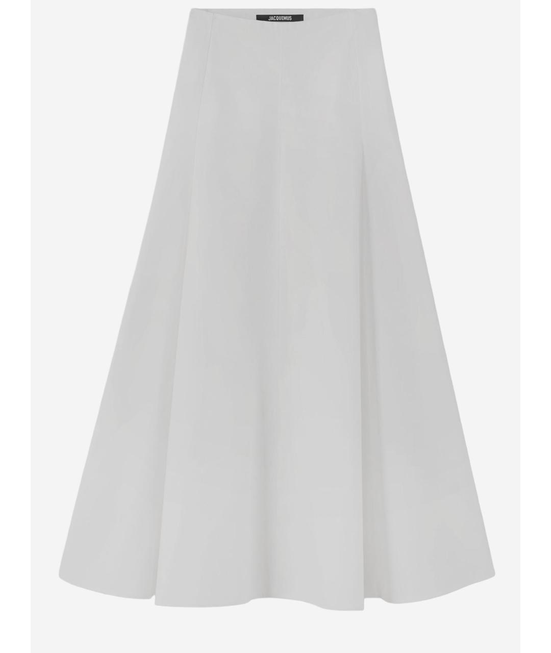 JACQUEMUS Белая хлопковая юбка миди, фото 4