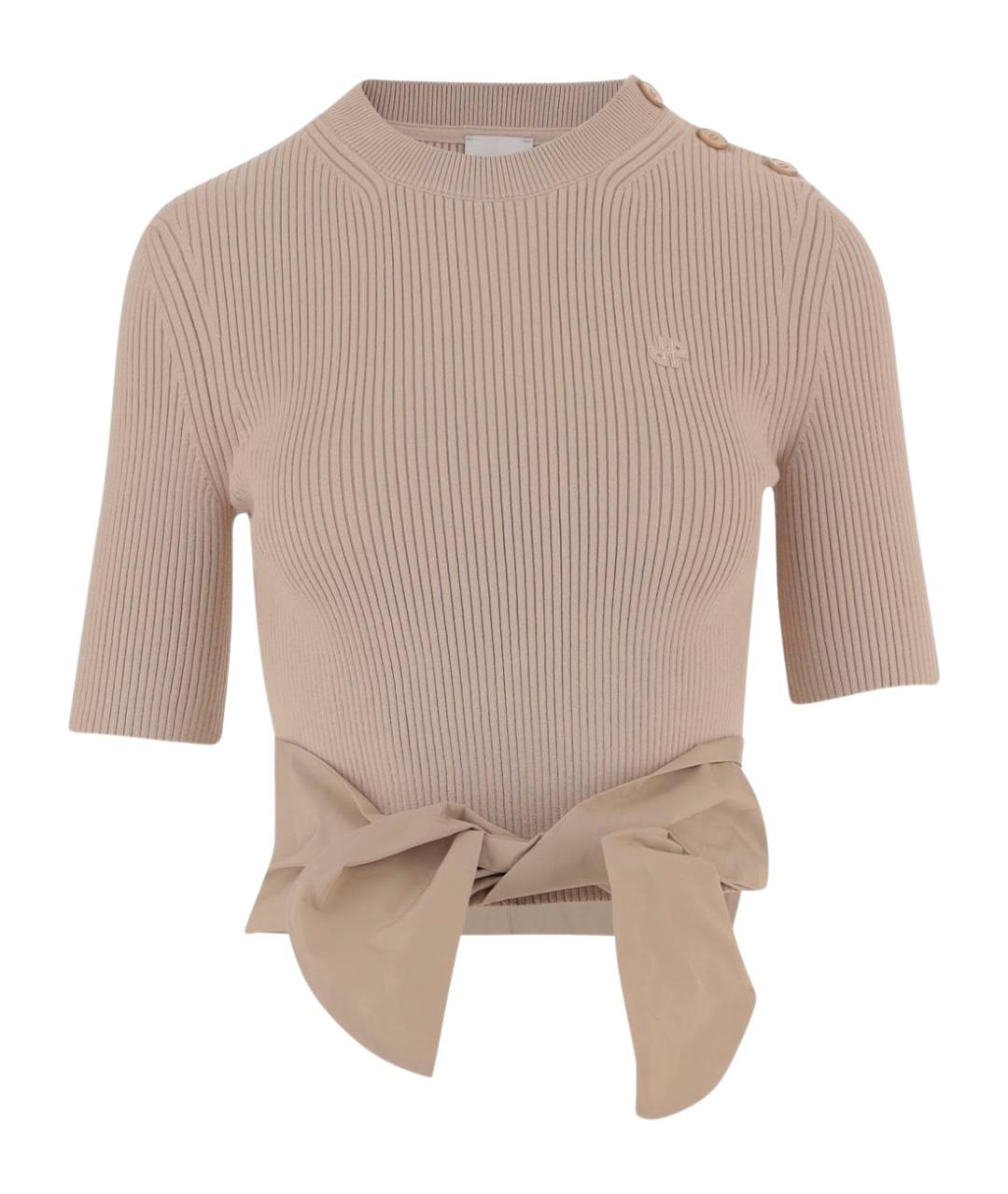 PATOU Бежевый хлопковый джемпер / свитер, фото 1