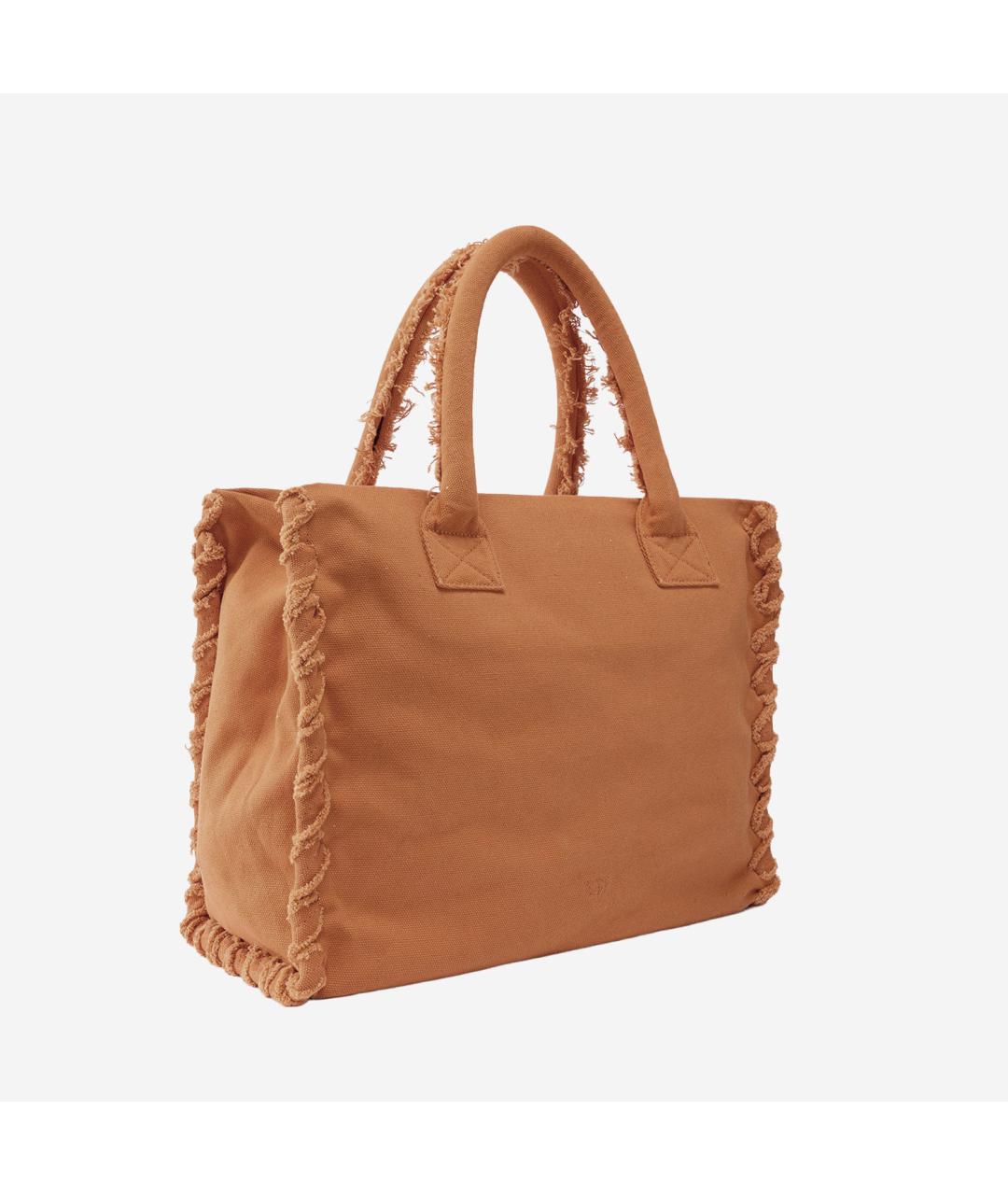 PINKO Коричневая хлопковая сумка тоут, фото 2