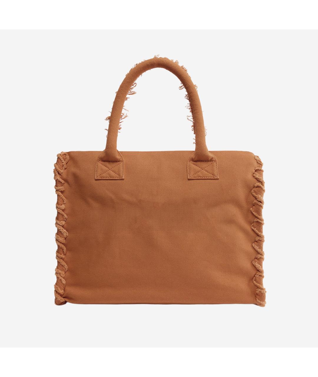 PINKO Коричневая хлопковая сумка тоут, фото 3