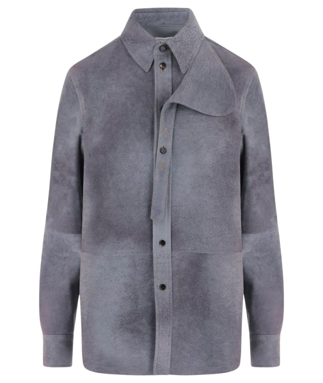 BOTTEGA VENETA Серая кожаная рубашка, фото 1