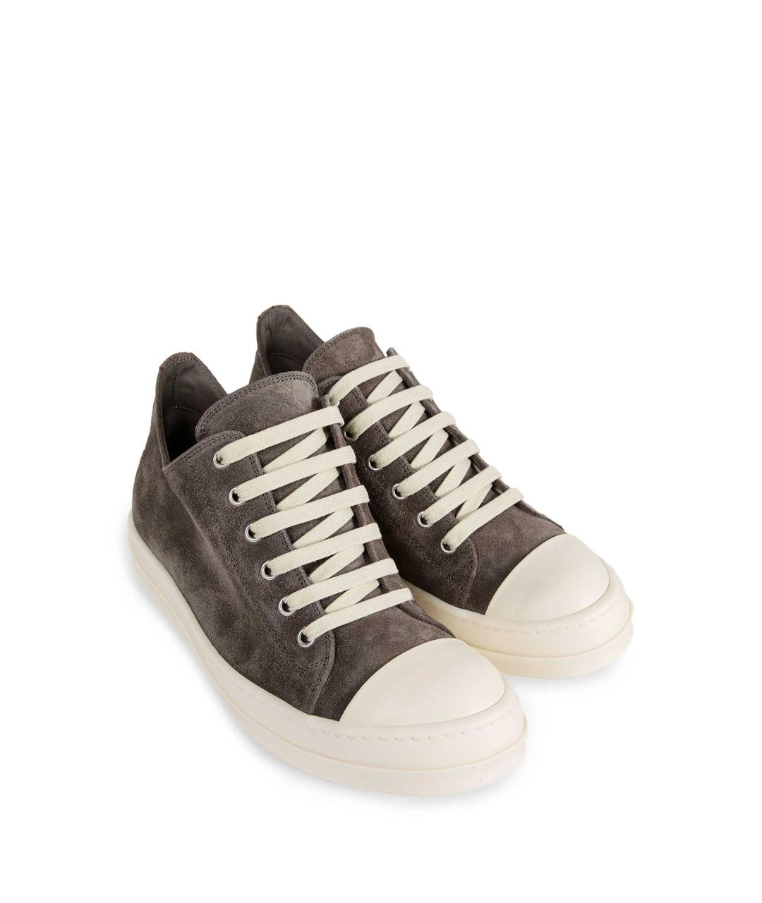 RICK OWENS Серые замшевые кеды, фото 6