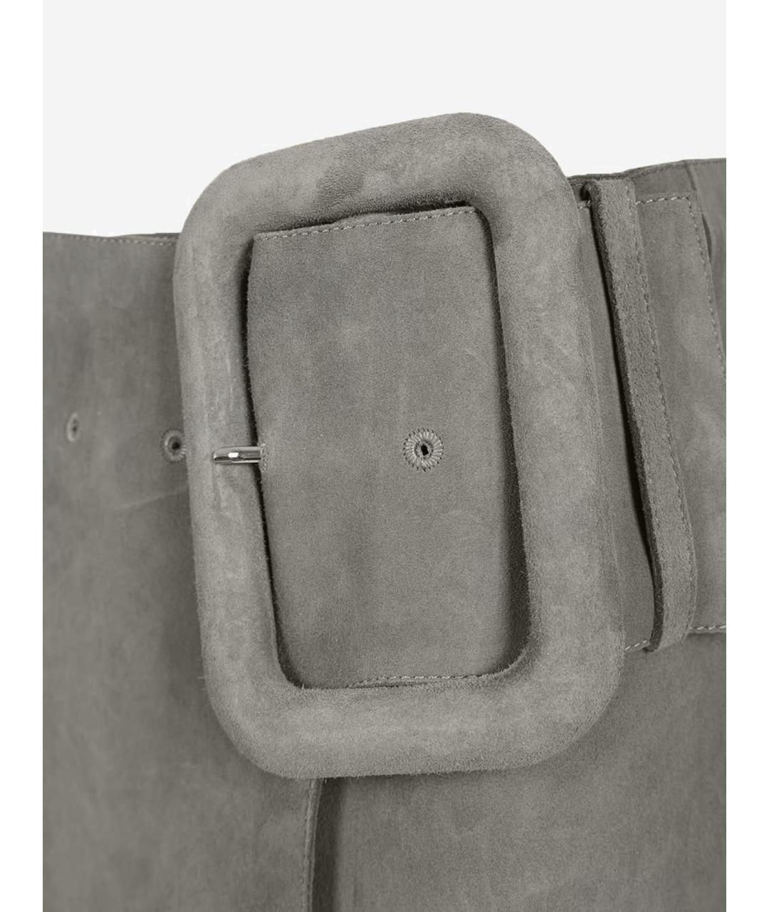 Ami Paris Серая замшевая юбка мини, фото 3