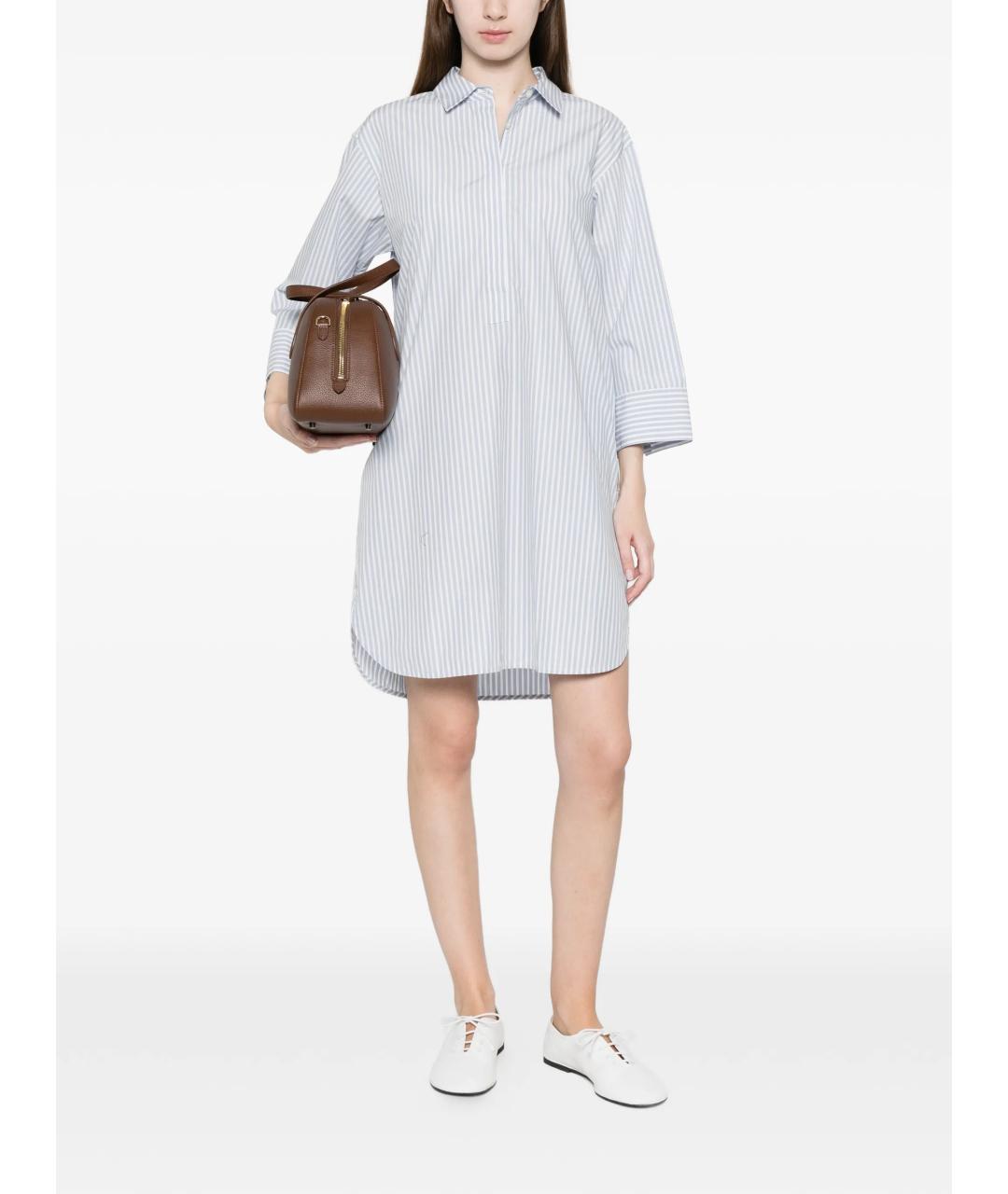 WOOLRICH Голубое хлопковое повседневное платье, фото 2