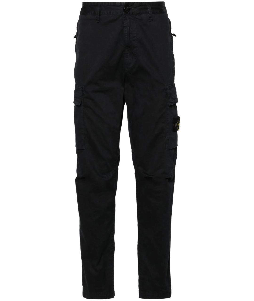 STONE ISLAND Темно-синие хлопковые повседневные брюки, фото 1