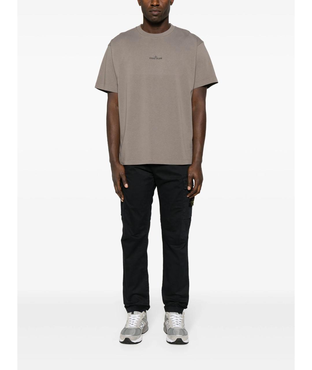 STONE ISLAND Темно-синие хлопковые повседневные брюки, фото 2