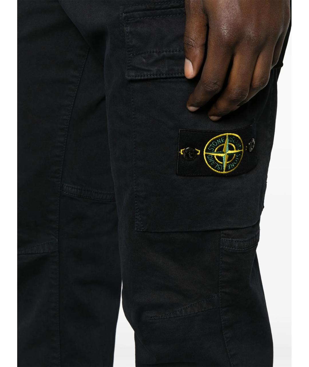 STONE ISLAND Темно-синие хлопковые повседневные брюки, фото 5