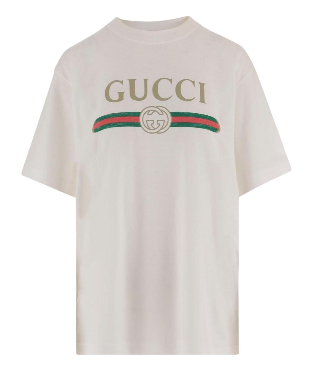 GUCCI Белая хлопковая футболка, фото 1