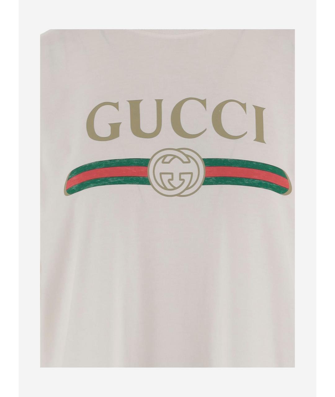 GUCCI Белая хлопковая футболка, фото 3