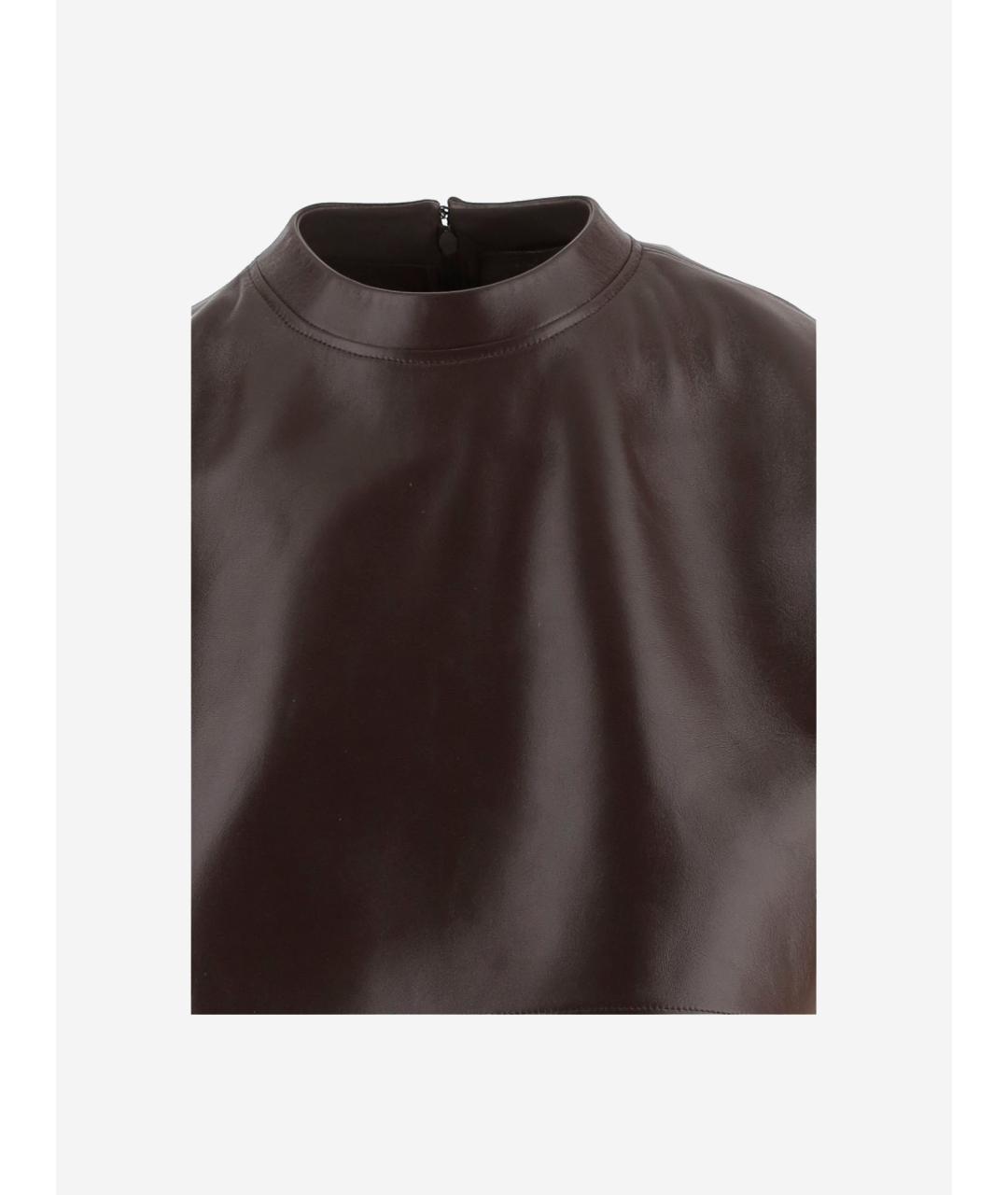 BALENCIAGA Коричневая кожаная куртка, фото 3