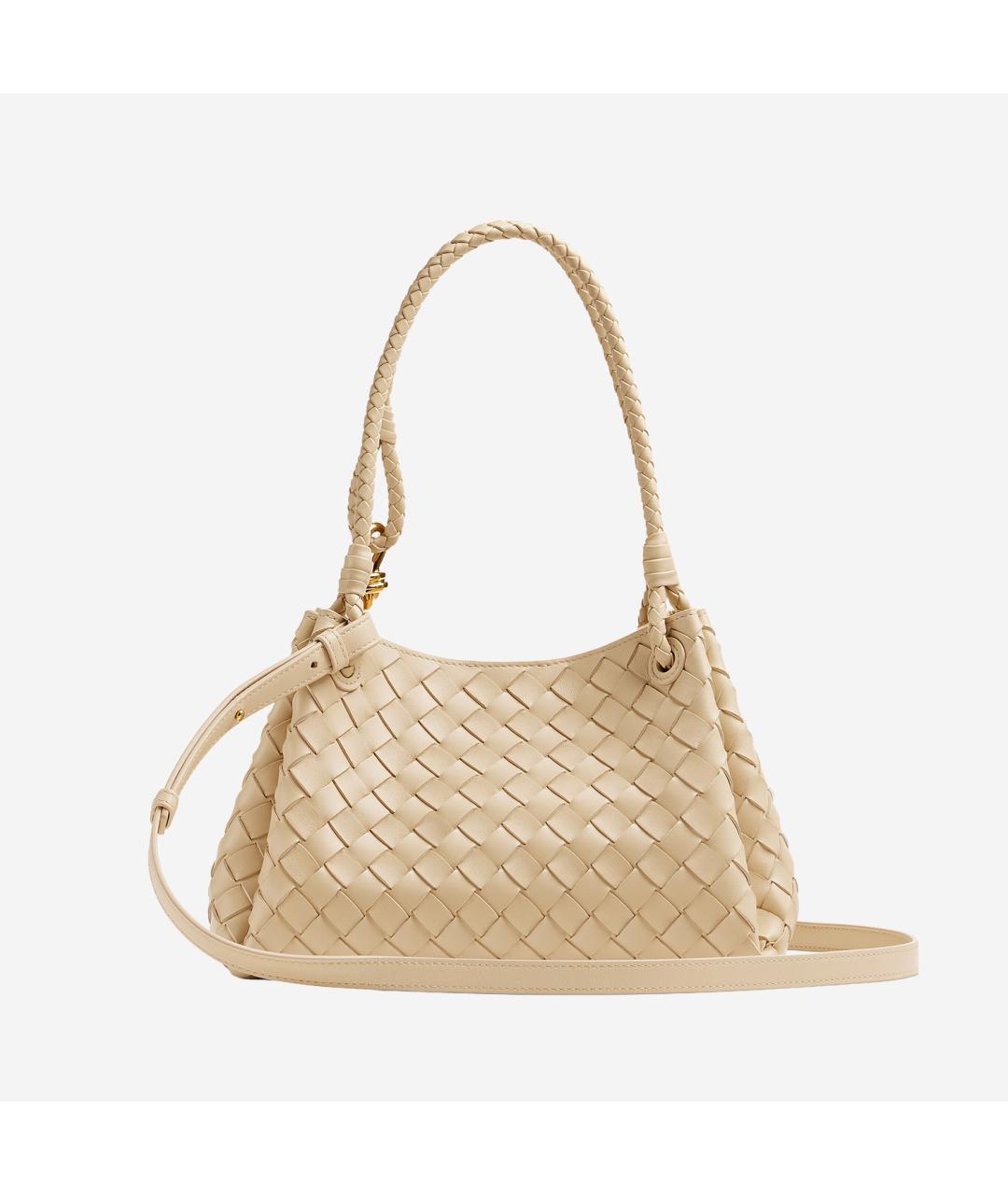 BOTTEGA VENETA Бежевая кожаная сумка тоут, фото 3