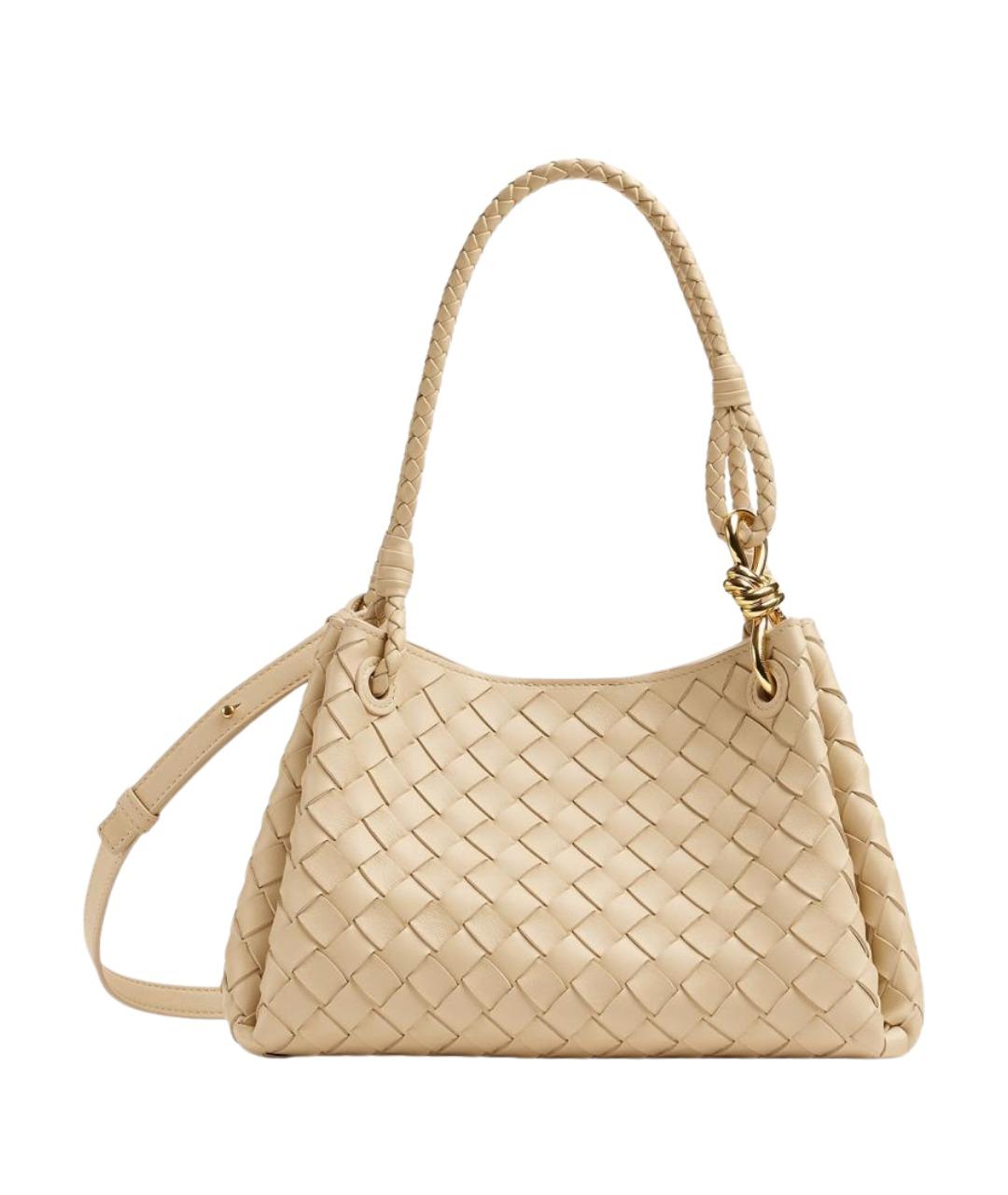 BOTTEGA VENETA Бежевая кожаная сумка тоут, фото 1