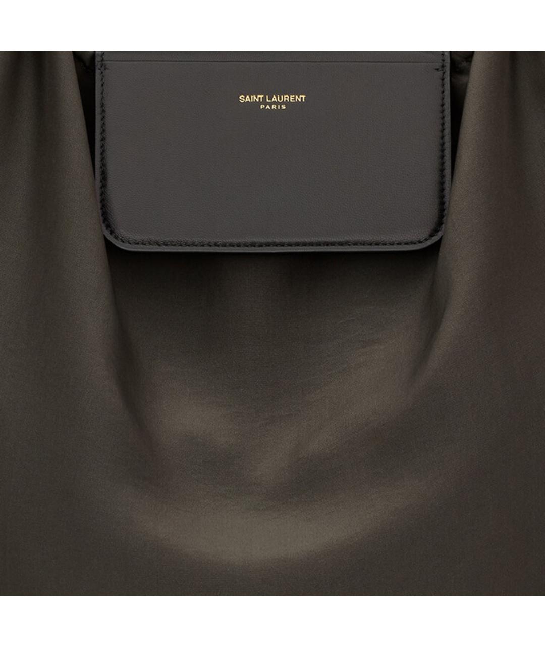 SAINT LAURENT Коричневая тканевая сумка тоут, фото 5