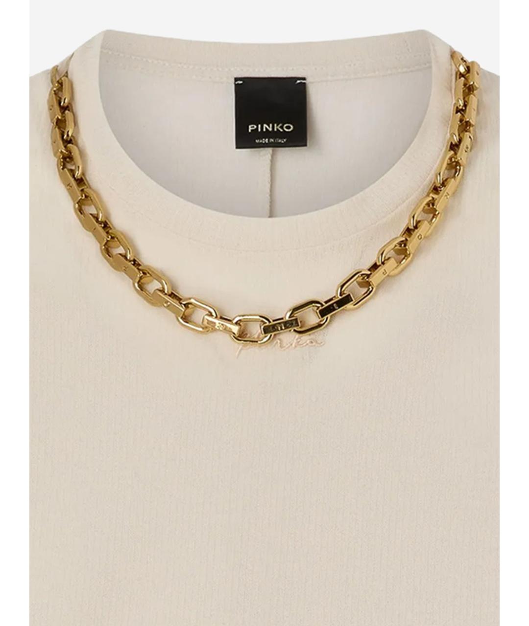 PINKO Бежевый хлопковый джемпер / свитер, фото 3