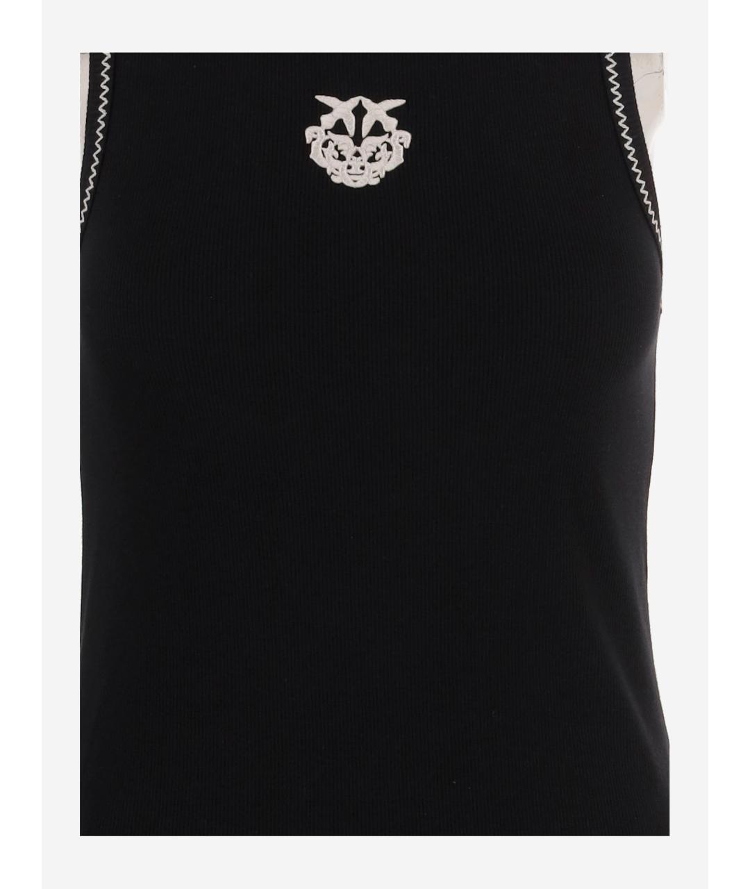 PINKO Черная хлопковая майка, фото 3