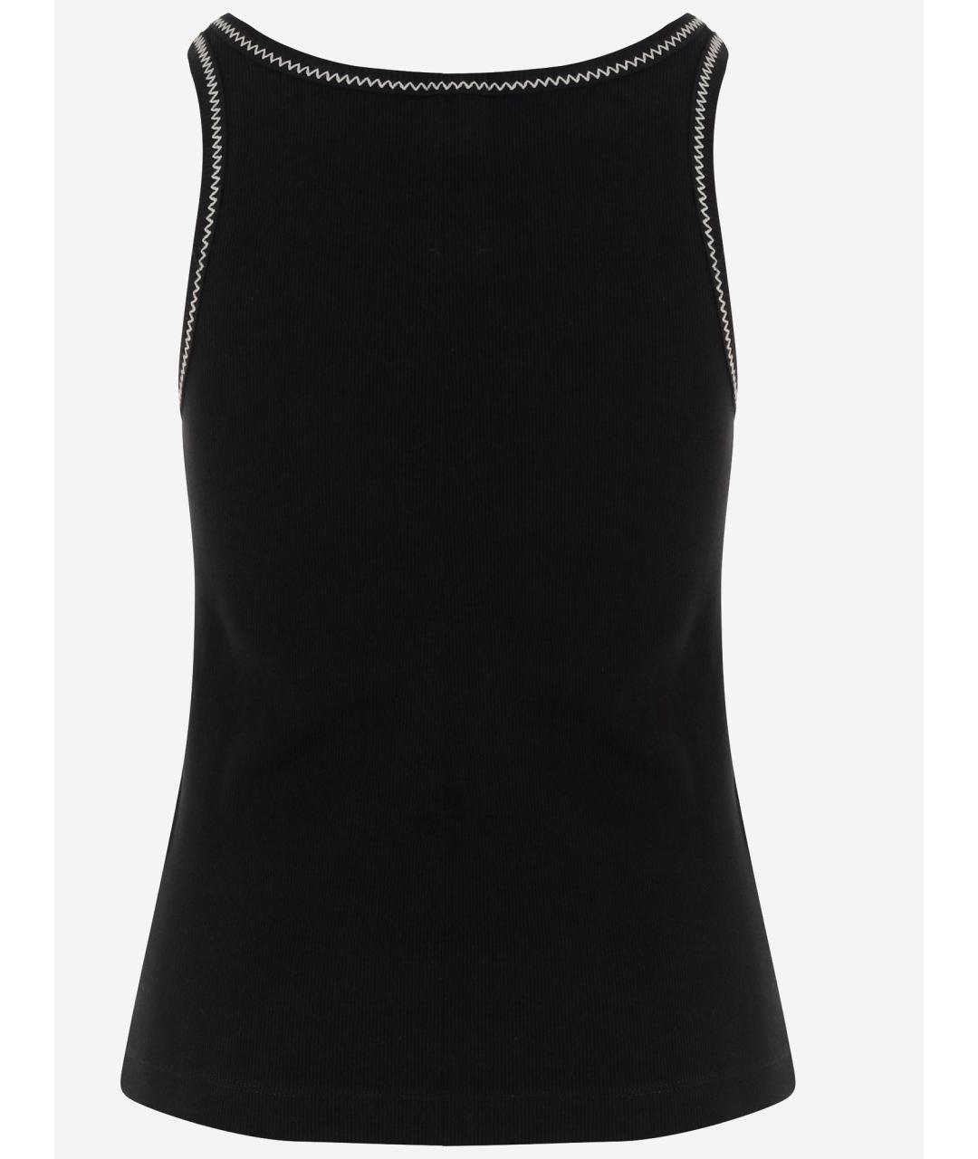 PINKO Черная хлопковая майка, фото 2