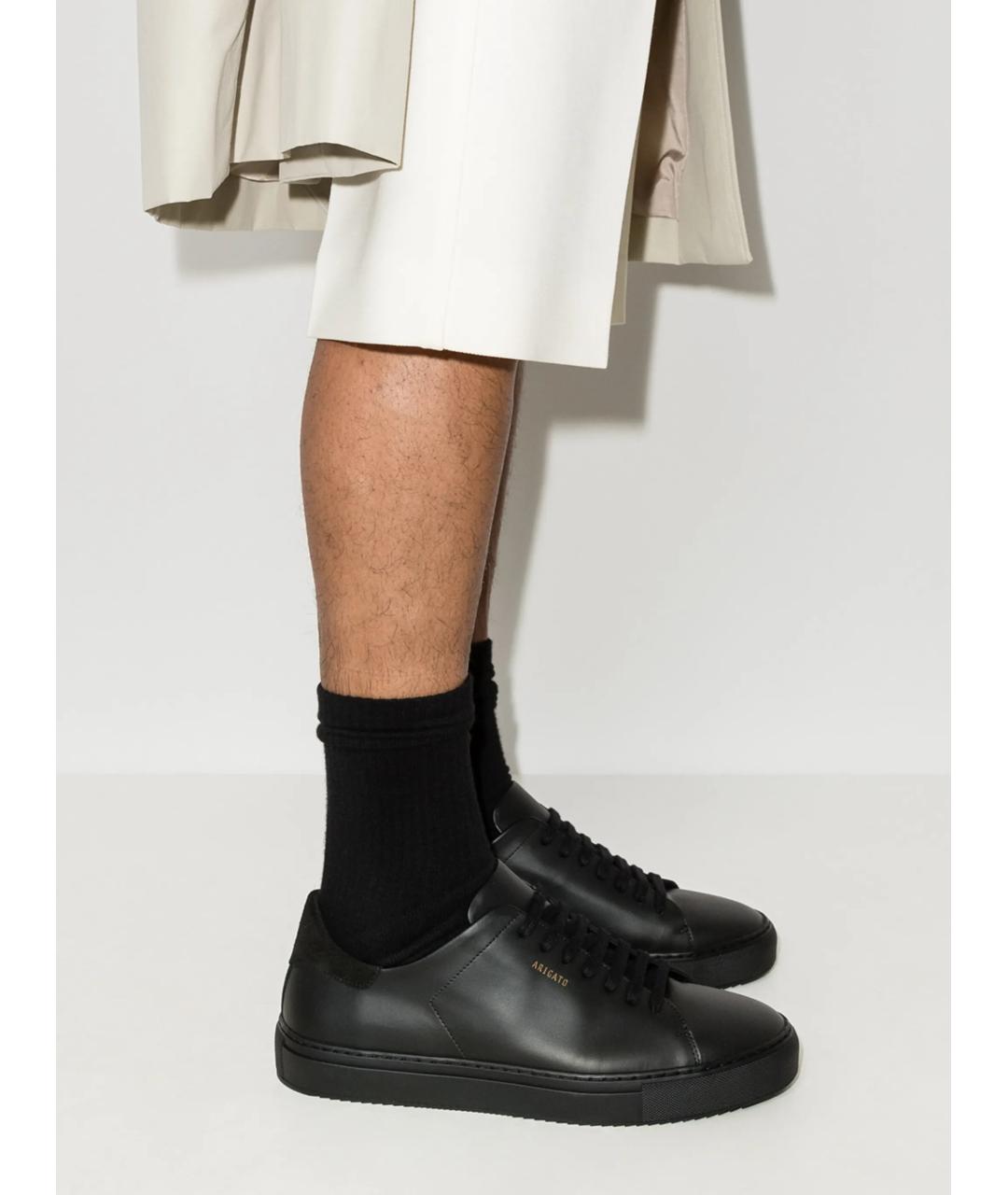 AXEL ARIGATO Черные кожаные низкие кроссовки / кеды, фото 3