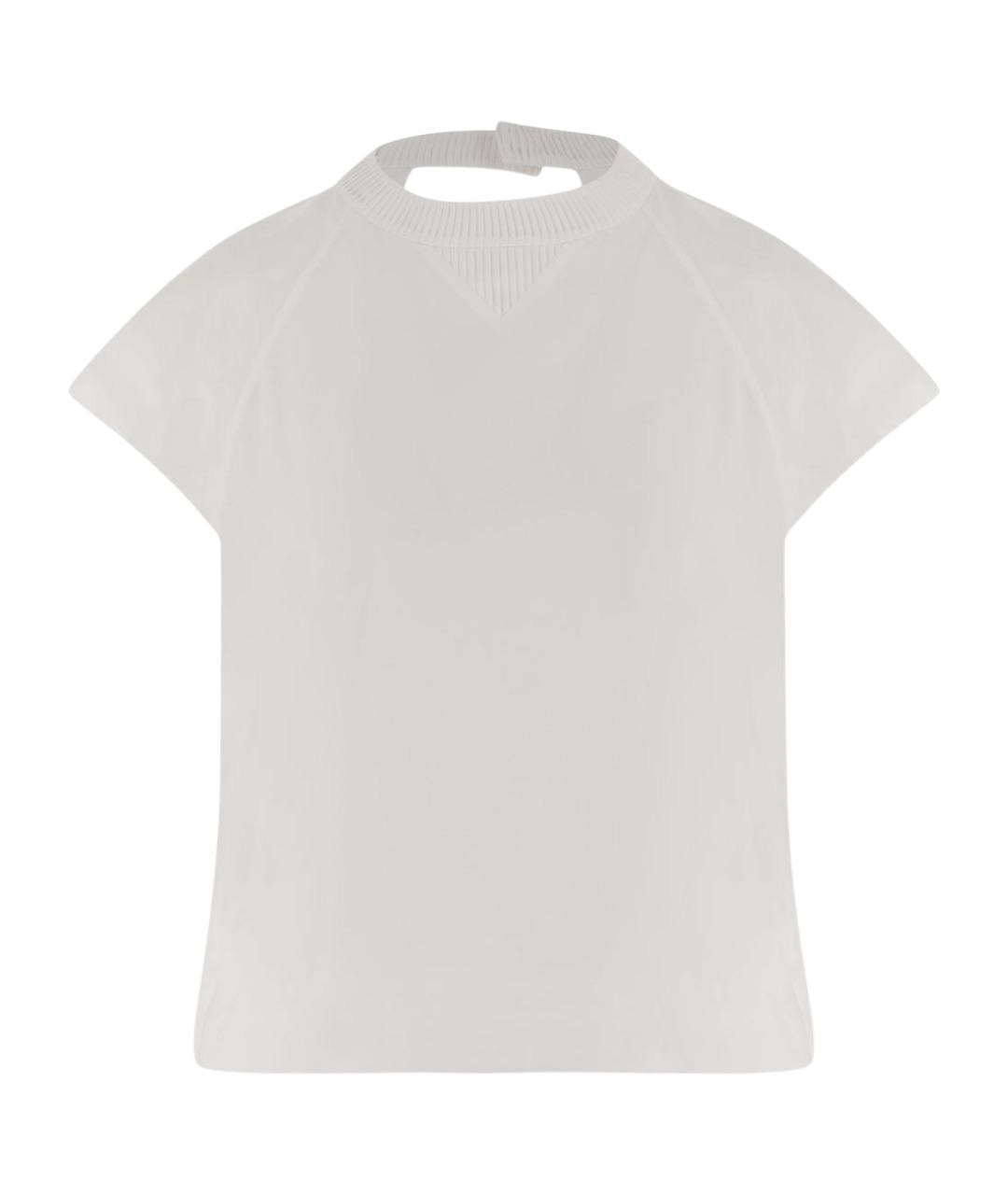 SACAI Белая хлопковая футболка, фото 1