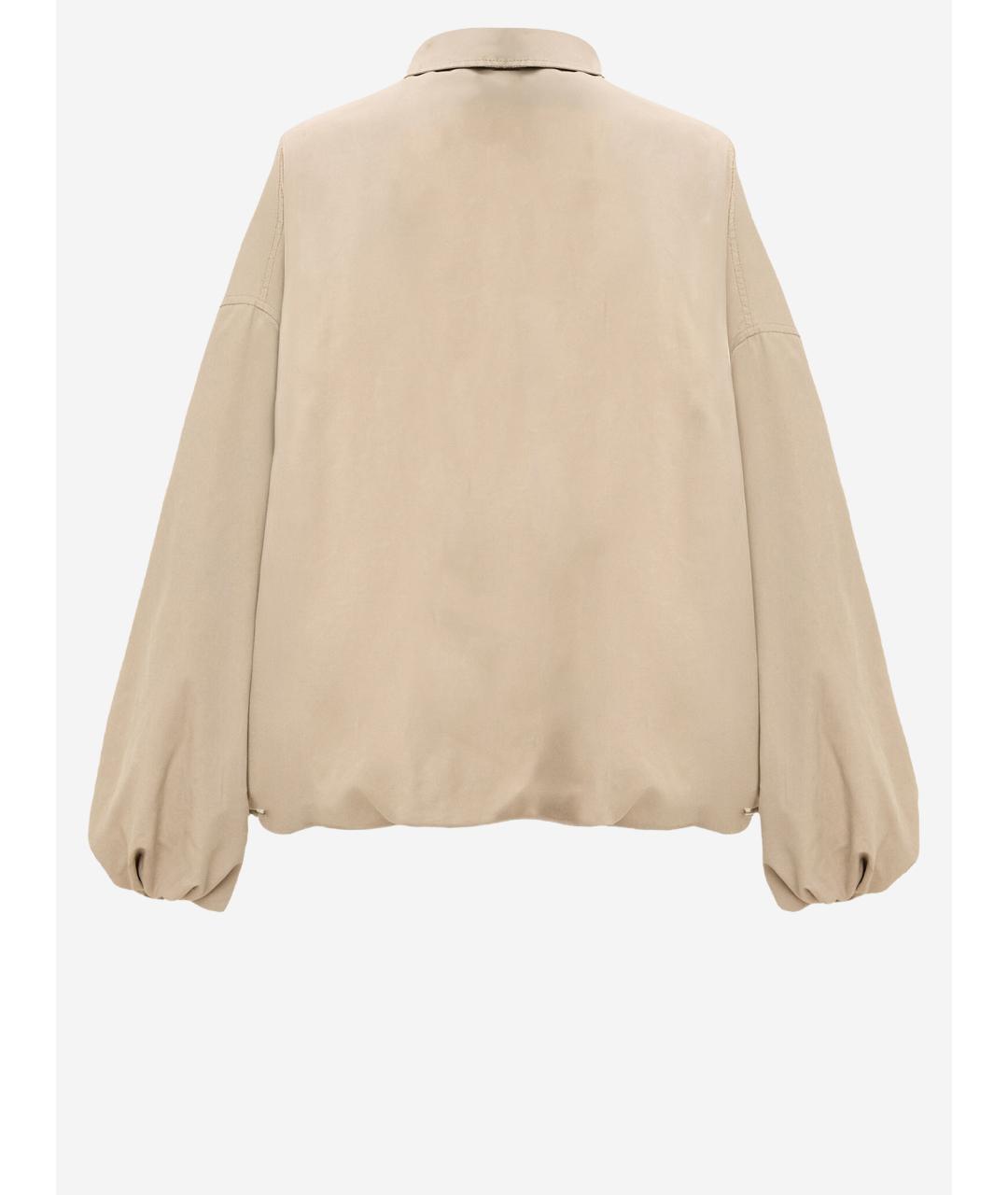 LOEWE Бежевая полиэстеровая куртка, фото 2