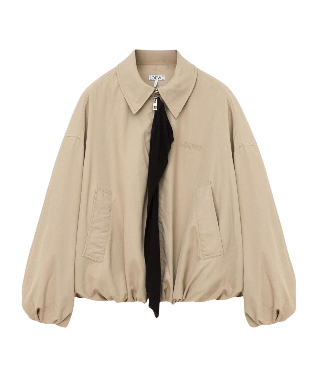 LOEWE Бежевая полиэстеровая куртка, фото 1