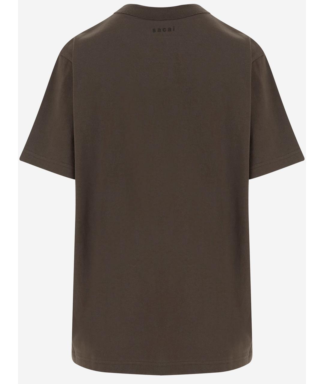 SACAI Хаки хлопковая футболка, фото 2