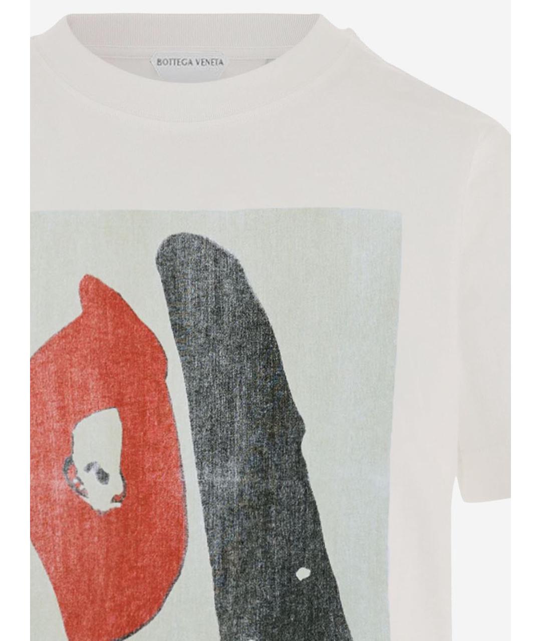 BOTTEGA VENETA Белая хлопковая футболка, фото 3